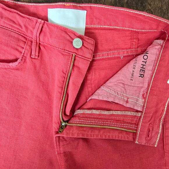 MOTHER The Hustler Ankle Fray - The Devil May Care - Mars Red - Size 27 - Picture 6 of 11